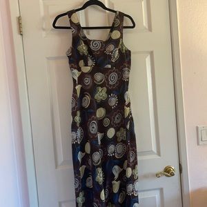 Brown Flower Windsor Maxi Dress